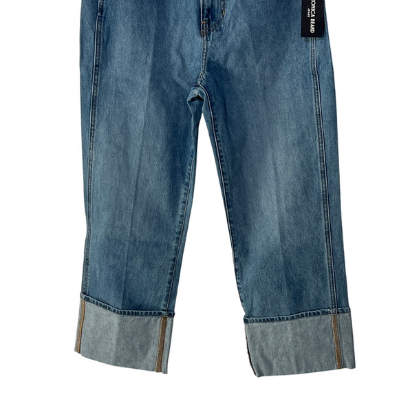 VERONICA BEARD WOMENS 26 DYLAN HIGH RISE STRAIGHT LEG CUFFED ANKLE JEANS BLUE - Picture 9 of 13